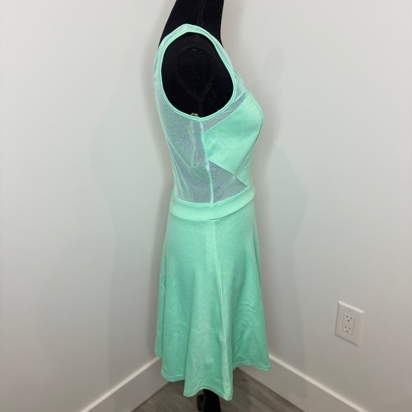 Pacsun Light Blue/Green Mesh Back & Sides Skater Dress (M) - Picture 5 of 10